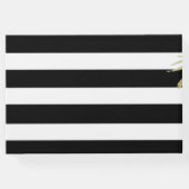 Zwart & Wit Strepen Bloemen Afstuderen Gastenboek (Achterkant)