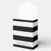 Zwart & Wit Strepen Bruiloft Favor Box Bedankdoosjes (Geopend)