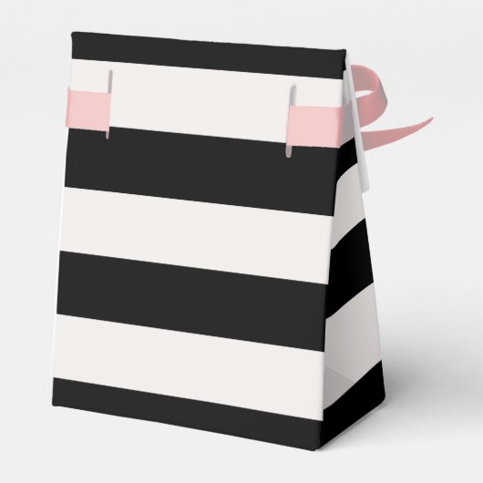 Zwart & Wit Strepen Bruiloft Favor Box Bedankdoosjes (Achterkant)