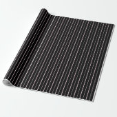 Zwart & Wit Strepen Cadeaupapier (Uitgerold)