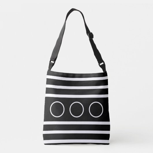 Zwart & Wit Strepen Crossbody Tas (Achterkant)