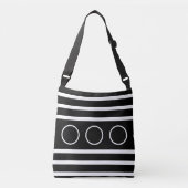 Zwart & Wit Strepen Crossbody Tas (Voorkant)