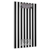 Zwart wit strepen Elegant Glam gepersonaliseerd Klembord (Rechts)