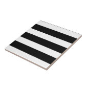 Zwart & Wit Strepen Gestreept Chic Modern Tegeltje (Zijkant)