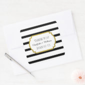 Zwart Wit Strepen Goud Bruiloft Favor Labels (Envelop)