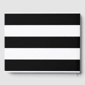 Zwart & Wit Strepen Goud Folie Bruiloft Gastenboek (Achterkant)