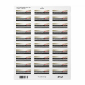 Zwart-wit strepen gouden waterverf romantisch roos etiket (Full Sheet)