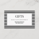 Zwart/Wit Strepen Ingelijste Gift Behuizing Kaart (Voorkant)