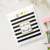 Zwart & Wit Strepen met Gouden Folie Bruiloft Bedankzakje (Gezegeld)