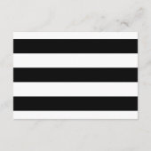 Zwart & Wit Strepen met Gouden Folie RSVP Bruiloft (Achterkant)