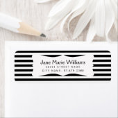 Zwart Wit Strepen Modern Chique Etiket (Insitu)