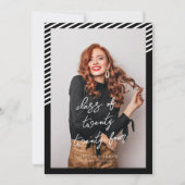 Zwart wit strepen Modern minimalistisch Afstuderen Kaart (Voorkant)