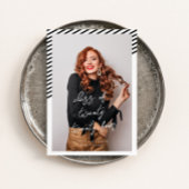 Zwart wit strepen Modern minimalistisch Afstuderen Kaart