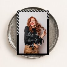 Zwart wit strepen Modern minimalistisch Afstuderen