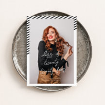 Zwart wit strepen Modern minimalistisch Afstuderen