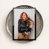 Zwart wit strepen Modern minimalistisch Afstuderen Kaart