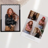 Zwart wit strepen Modern minimalistisch Afstuderen Kaart