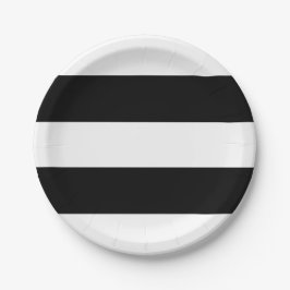 Zwart-wit strepen modern papieren bordje