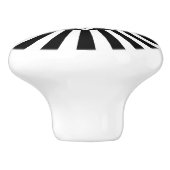 Zwart & Wit Strepen Moderne Retro Keramische Knop (Zijkant)