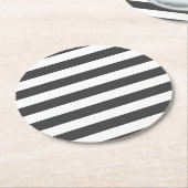 Zwart/wit strepen onderzetter set (Gebogen)