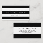 Zwart-wit strepen Patroon Hedendaags Visitekaartje (Voorkant / Achterkant)