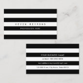 Zwart-wit strepen, professioneel gestreept visitekaartje (Voorkant / Achterkant)