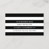 Zwart-wit strepen, professioneel gestreept visitekaartje (Achterkant)