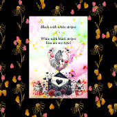 Zwart Wit Strepen Romantische Zebra Valentijnsdag Feestdagenkaart