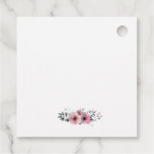 Zwart & Wit Strepen Roze Bloemen Monogram Bedankjes Labels (Achterkant)