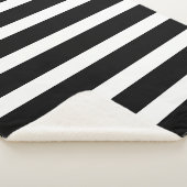 Zwart-wit Strepen Roze Monogram Sherpa Deken (3/4)