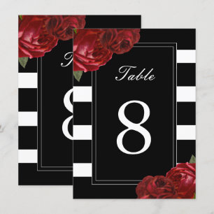 Zwart-wit Strepen Tafelnummers