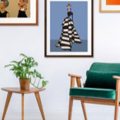 Zwart & Wit Strepen Vrouw Glamour Mode Kunst Poster