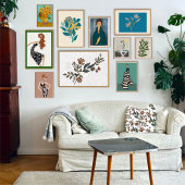 Zwart & Wit Strepen Vrouw Mode Illustratie Poster