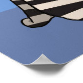 Zwart & Wit Strepen Vrouw Mode Illustratie Poster (Hoek)