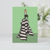 Zwart & Wit Strepen Vrouw Mode Kunstkaart (Staand voorkant)