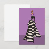 Zwart & Wit Strepen Vrouw Mode Platte Kaart (Voorkant / Achterkant)