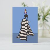 Zwart & Wit Strepen Vrouw Mode Platte Kaart (Staand voorkant)