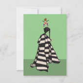 Zwart & Wit Strepen Vrouw Mode Platte Kaart (Voorkant)