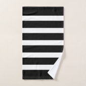 Zwart-wit strepenpatroon bad handdoek (Handdoek)