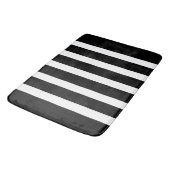 Zwart-wit strepenpatroon badmat (Gekanteld)