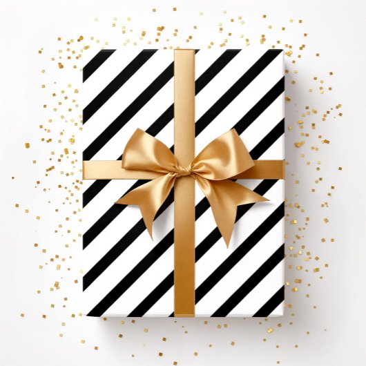 Zwart-wit strepenpatroon cadeaupapier
