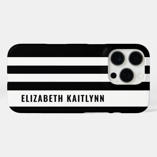 Zwart-wit strepenpatroon Persoonlijk  Case-Mate iPhone Case (Achterkant (horizontaal))