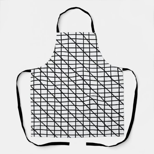 Zwart-wit strepenpatroon schort (Voorkant)