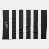 Zwart-wit strepenpatroon theedoek (Horizontaal)