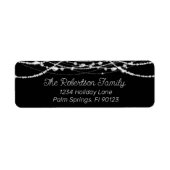 Zwart-wit String Lights Retouradres Etiket (Voorkant)
