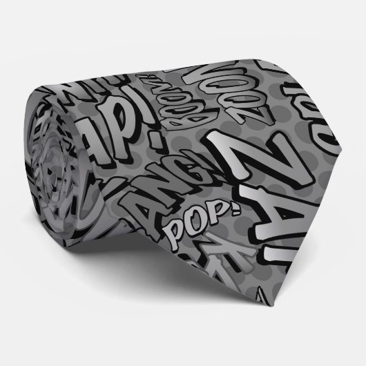 Zwart-wit stripboek Pop Art Superheld Stropdas (Opgerold)