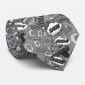 Zwart-wit stripboek Pop Art-superheld Stropdas (Opgerold)