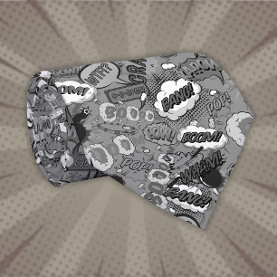 Zwart-wit stripboek Pop Art-superheld Stropdas