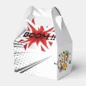 Zwart Wit Stripboek Verjaardagsfeest Bedankdoosjes (Achterkant)