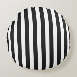 Zwart-wit Stripe Design Round Pillow Rond Kussen